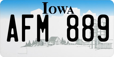 IA license plate AFM889