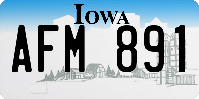 IA license plate AFM891