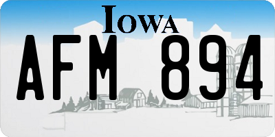 IA license plate AFM894