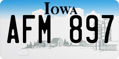 IA license plate AFM897