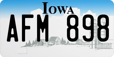IA license plate AFM898