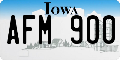 IA license plate AFM900