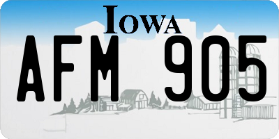 IA license plate AFM905
