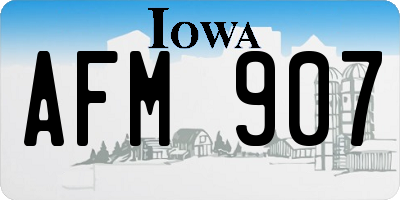 IA license plate AFM907