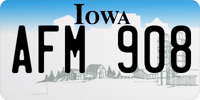 IA license plate AFM908