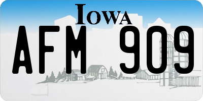 IA license plate AFM909