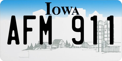 IA license plate AFM911