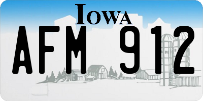 IA license plate AFM912