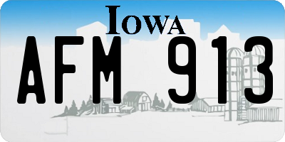 IA license plate AFM913