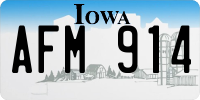 IA license plate AFM914