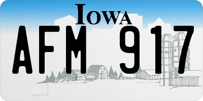 IA license plate AFM917