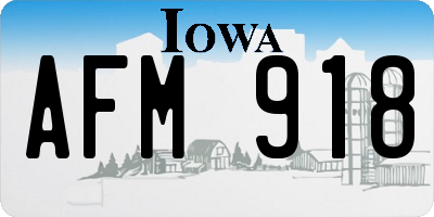 IA license plate AFM918