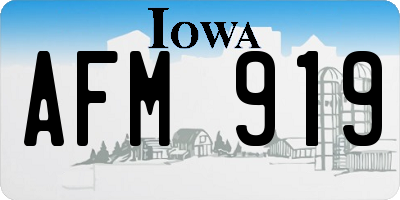 IA license plate AFM919