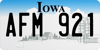 IA license plate AFM921