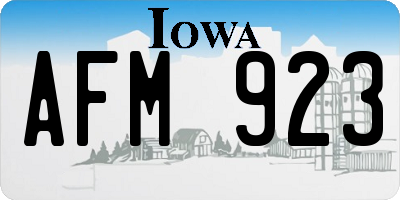IA license plate AFM923