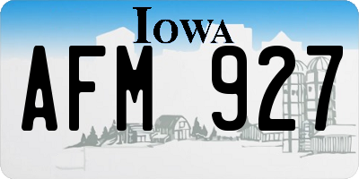 IA license plate AFM927