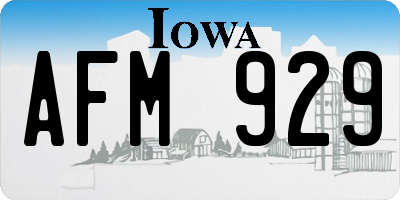 IA license plate AFM929