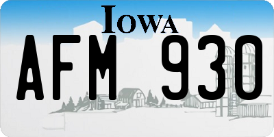 IA license plate AFM930