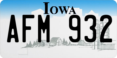 IA license plate AFM932