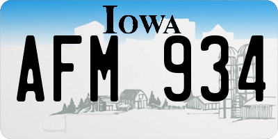 IA license plate AFM934