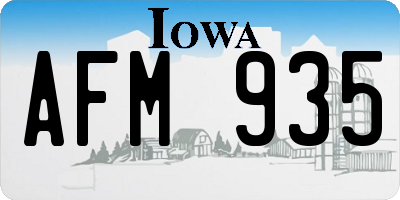 IA license plate AFM935