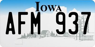 IA license plate AFM937