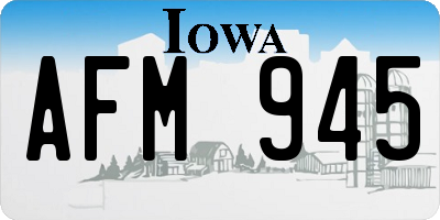 IA license plate AFM945