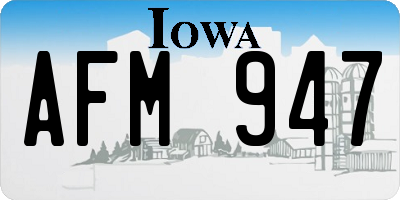 IA license plate AFM947
