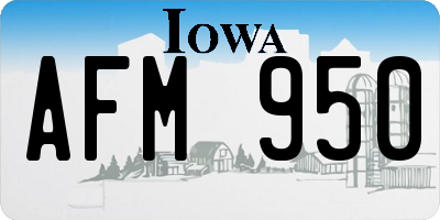 IA license plate AFM950