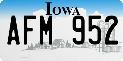 IA license plate AFM952