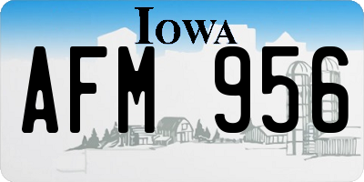 IA license plate AFM956