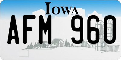 IA license plate AFM960