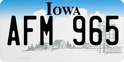IA license plate AFM965