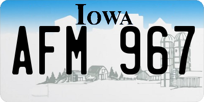 IA license plate AFM967