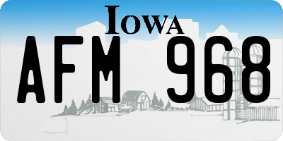 IA license plate AFM968
