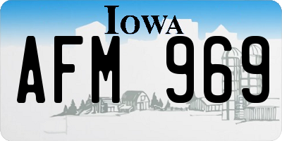 IA license plate AFM969