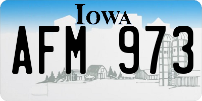 IA license plate AFM973