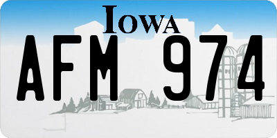 IA license plate AFM974