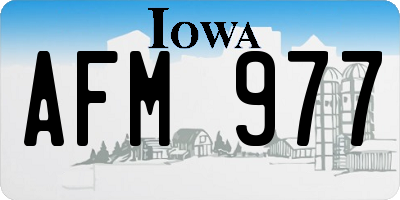 IA license plate AFM977
