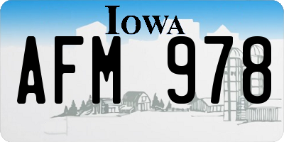 IA license plate AFM978