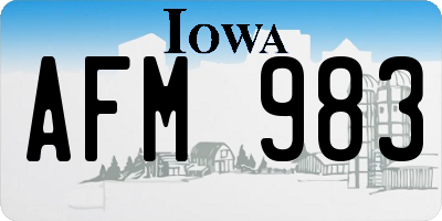 IA license plate AFM983