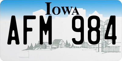IA license plate AFM984