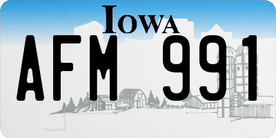 IA license plate AFM991