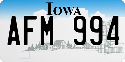 IA license plate AFM994