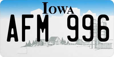 IA license plate AFM996