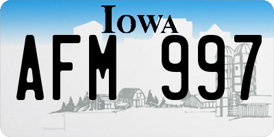 IA license plate AFM997