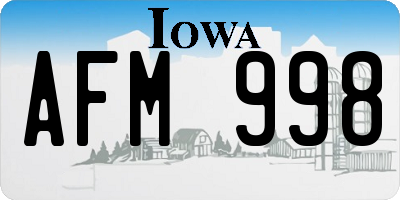 IA license plate AFM998