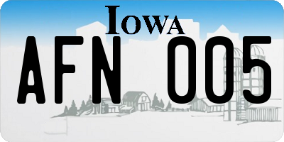 IA license plate AFN005