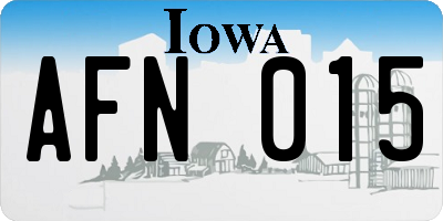 IA license plate AFN015