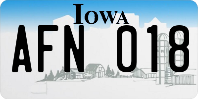 IA license plate AFN018